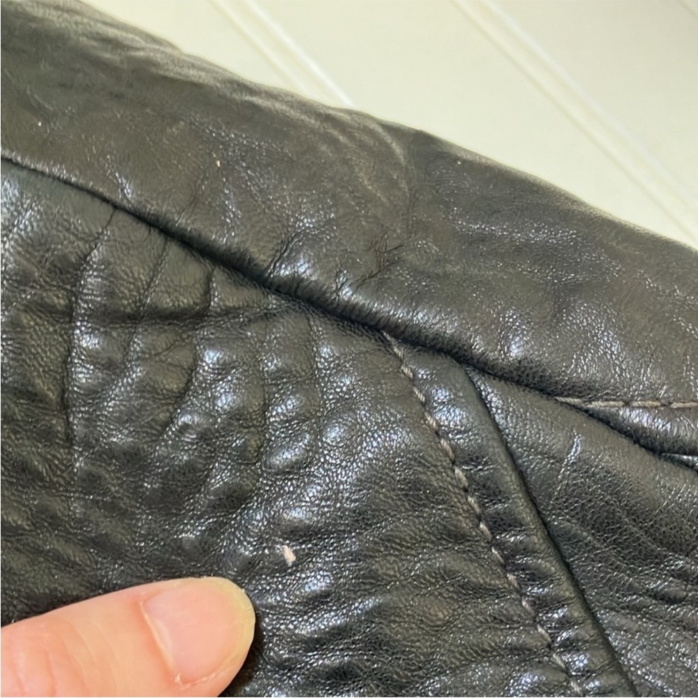 Marc New York Black Leather Zip-Front Jacket Moto - Picture 12 of 12